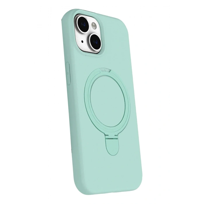 Mey İthalat®   iPhone 15 Plus Regal Magsafe Standlı Kapak - Su Yeşili