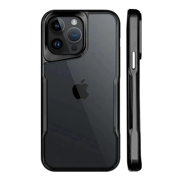Mey İthalat®  iPhone 15 Pro Kılıf Boyi Silikon Kapak - Siyah