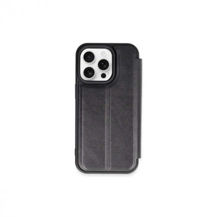 Mey İthalat®  iPhone 15 Pro Max Kılıf Flip Cover - Siyah