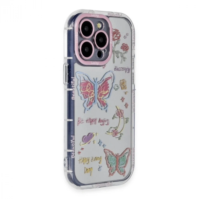 Mey İthalat®  iPhone 15 Pro Max Kılıf Reflexion Desenli Kapak - Desen 8