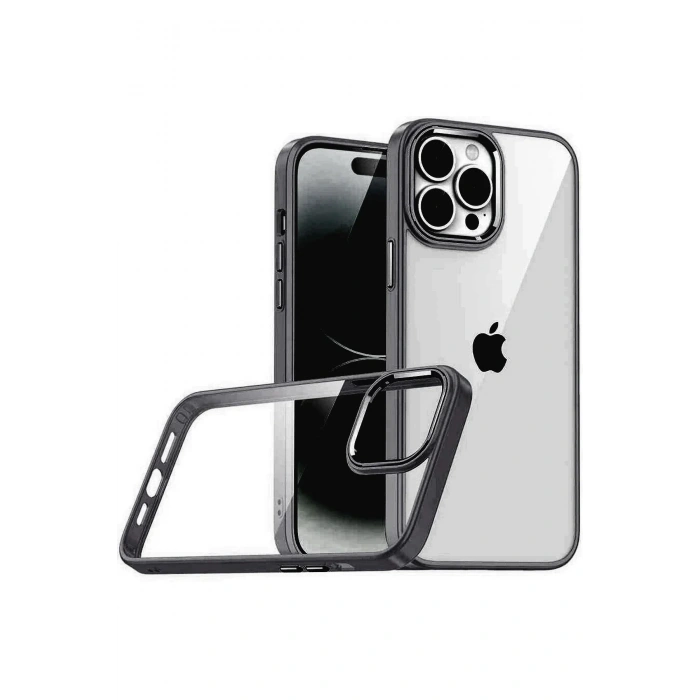 Mey İthalat®   iPhone 15 Pro Max  Lensli Silikon - Siyah