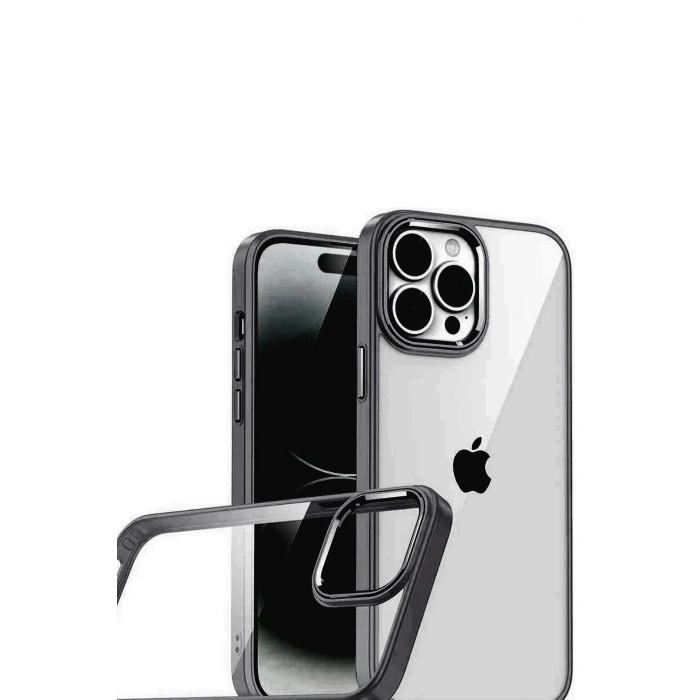 Mey İthalat®   iPhone 15 Pro Max  Lensli Silikon - Siyah