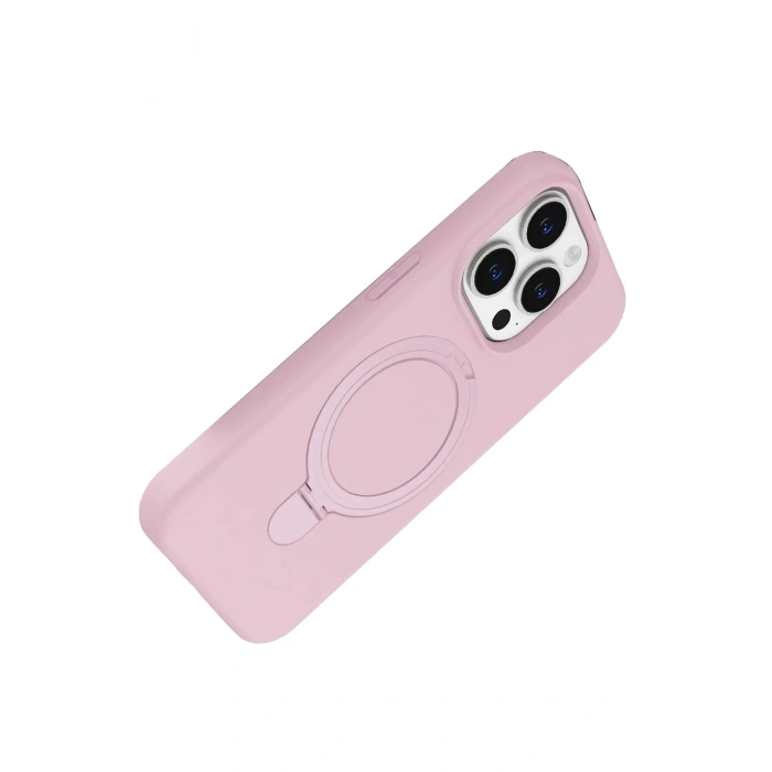 Mey İthalat®   iPhone 15 Pro Max Regal Magsafe Standlı Kapak - Açık Pembe
