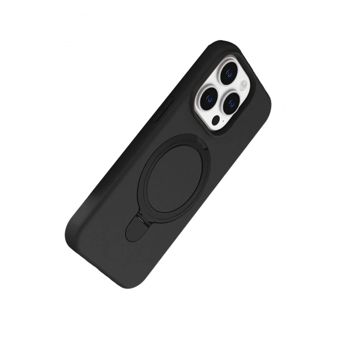 Mey İthalat®   iPhone 15 Pro Max Regal Magsafe Standlı Kapak - Siyah