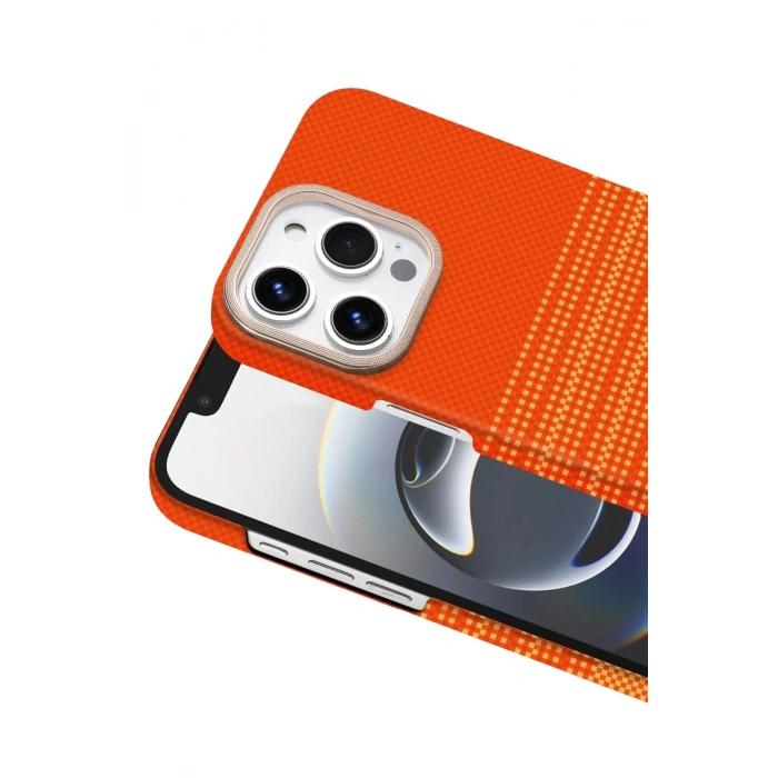 Mey İthalat®   iPhone 15 Pro Max Vega Magsafe Kapak - Turuncu