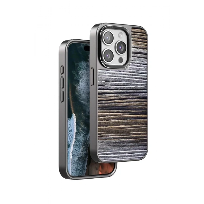 Mey İthalat®  iPhone 15 Pro Max Wave Kapak - Sarı