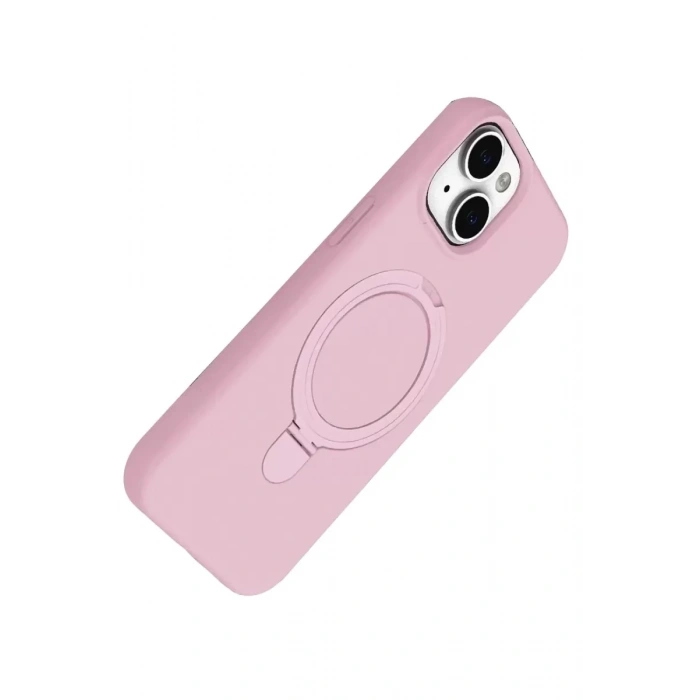 Mey İthalat®   iPhone 15 Regal Magsafe Standlı Kapak - Açık Pembe
