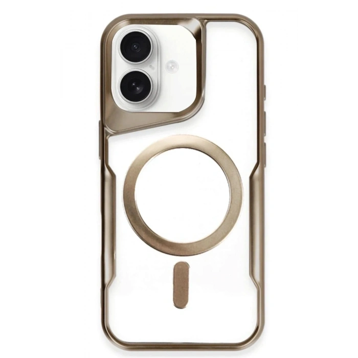 Mey İthalat®  iPhone 16 Kılıf Boyi Magsafe Silikon Kapak - Kahverengi