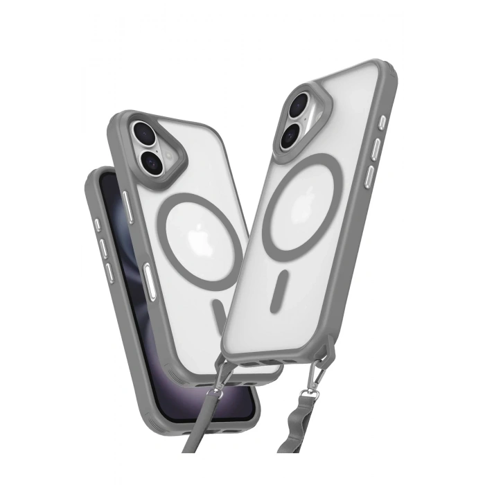 Mey İthalat®  iPhone 16 Kılıf Enka Magsafe Silikon Kılıf - Titan Gri
