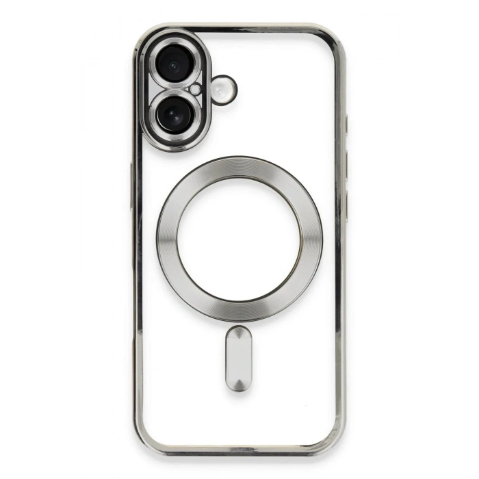 Mey İthalat®  iPhone 16 Kılıf Kross Magneticsafe Kapak - Gümüş