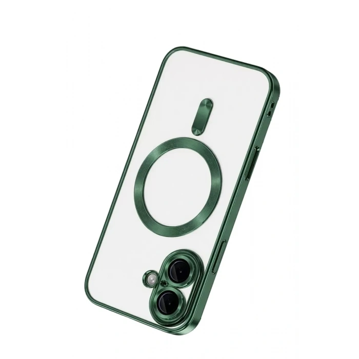 Mey İthalat®   iPhone 16 Kılıf Kross Magneticsafe Kapak - Koyu Yeşil