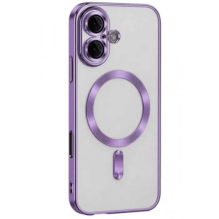 Mey İthalat®   iPhone 16 Kılıf Kross Magneticsafe Kapak - Mor