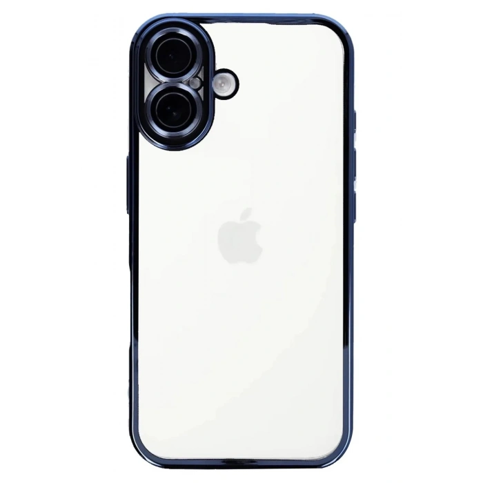Mey İthalat®  iPhone 16 Kılıf  Lensli Silikon - Açık Mavi
