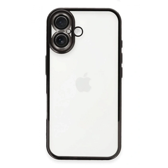 Mey İthalat®  iPhone 16 Kılıf  Lensli Silikon - Siyah