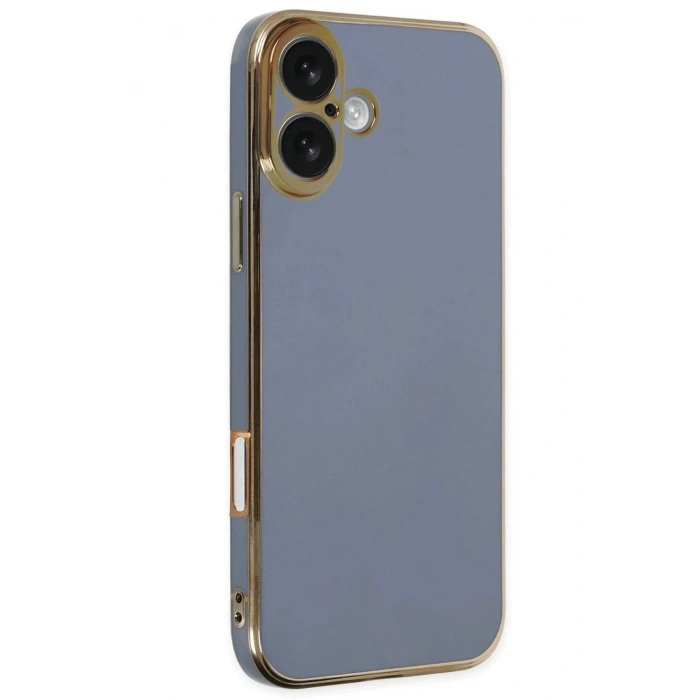 Mey İthalat®  iPhone 16 Kılıf Volet Silikon - Mavi