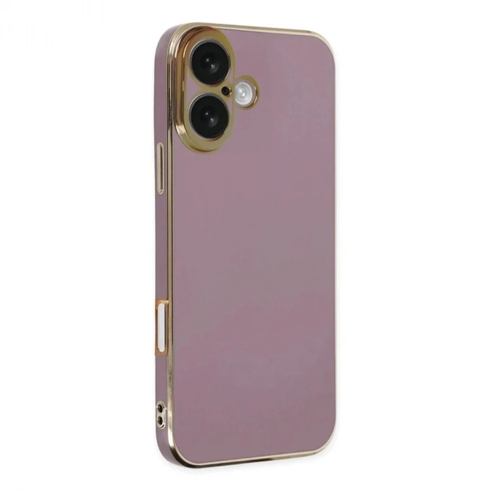 Mey İthalat®  iPhone 16 Kılıf Volet Silikon - Mor