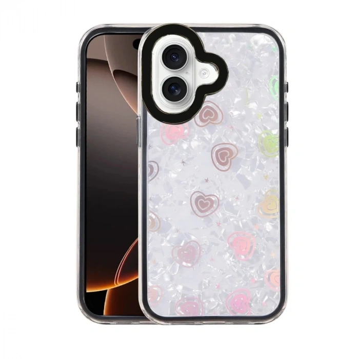Mey İthalat®   iPhone 16 Lumi Desenli Kapak - Siyah
