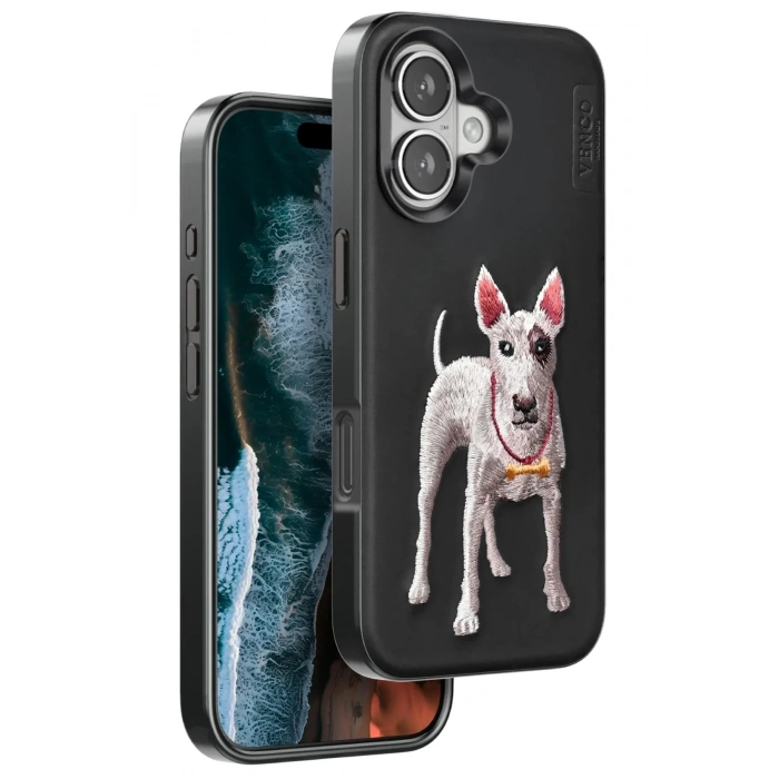 Mey İthalat®  iPhone 16 Perma Desenli Kapak - Siyah
