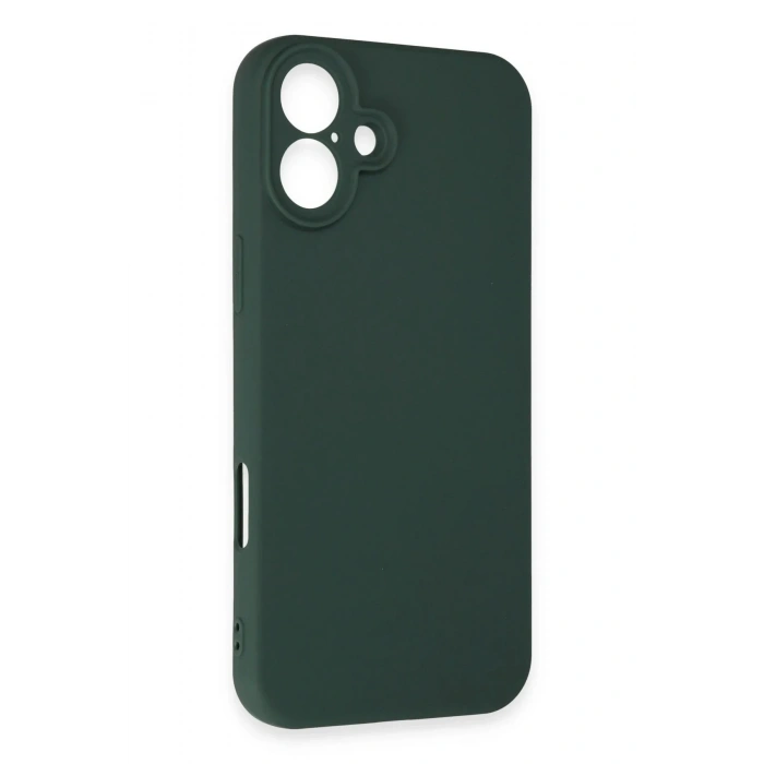 Mey İthalat®  iPhone 16 Plus Kılıf First Silikon - Koyu Yeşil