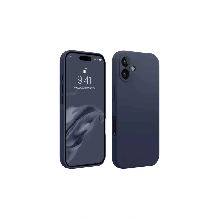 Mey İthalat®  iPhone 16 Plus Kılıf First Silikon - Lacivert