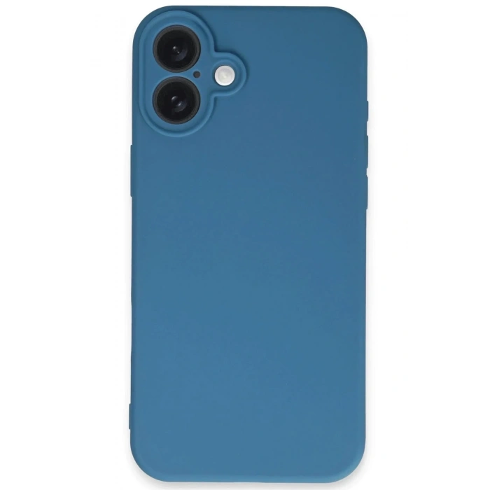 Mey İthalat®  iPhone 16 Plus Kılıf First Silikon - Mavi