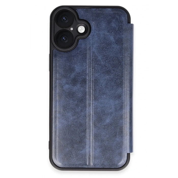 Mey İthalat®  iPhone 16 Plus Kılıf Flip Cover - Lacivert