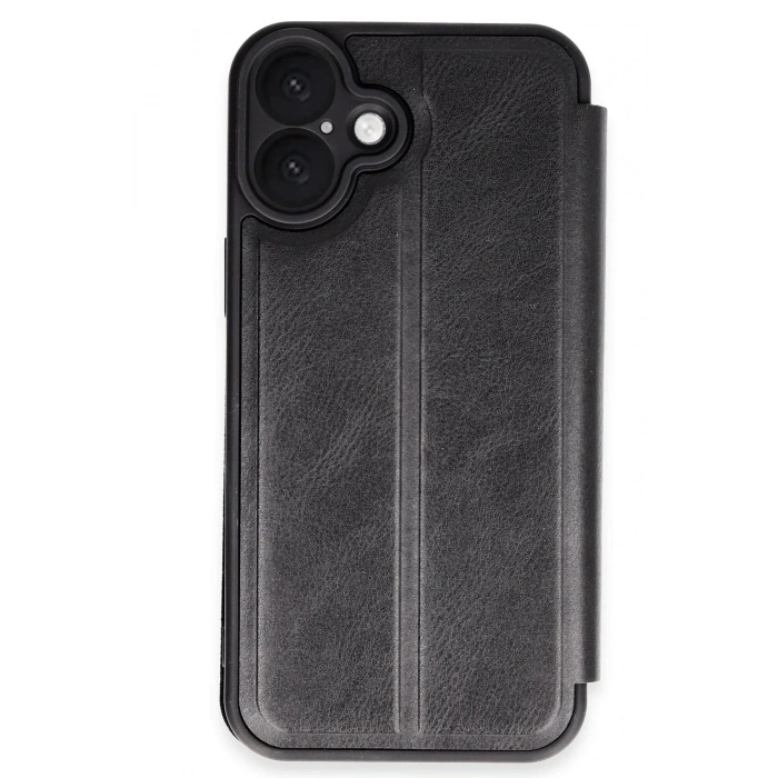Mey İthalat®  iPhone 16 Plus Kılıf Flip Cover - Siyah