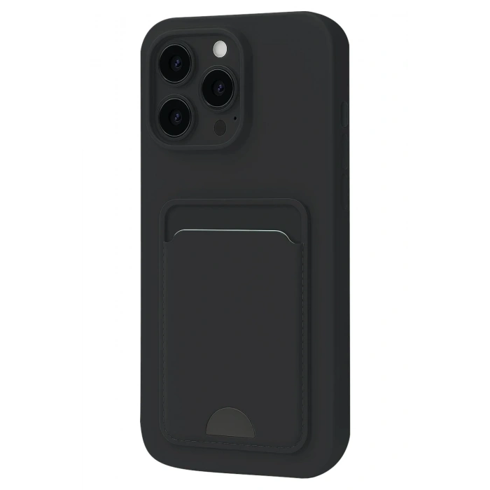 Mey İthalat®  iPhone 16 Plus Kılıf Kelvin Kartvizitli Silikon - Siyah