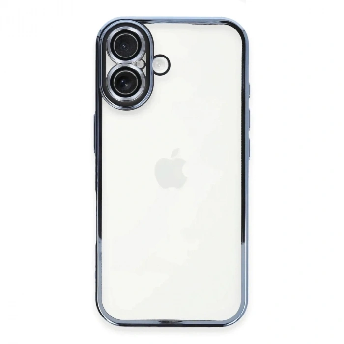 Mey İthalat®  iPhone 16 Plus Kılıf  Lensli Silikon - Açık Mavi