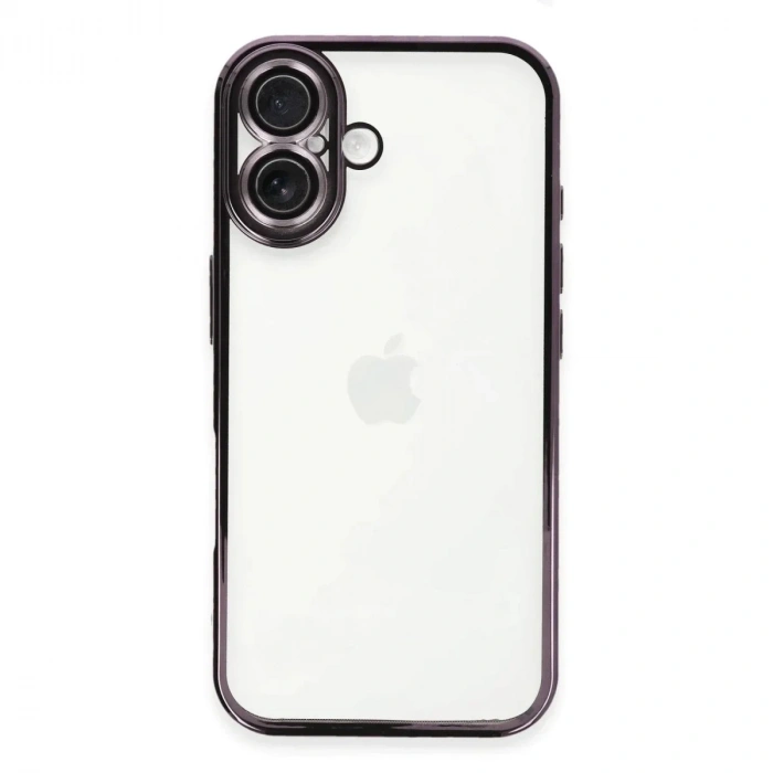 Mey İthalat®  iPhone 16 Plus Kılıf  Lensli Silikon - Mor