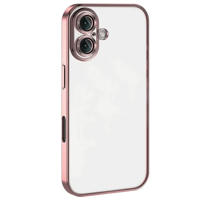 Mey İthalat®  iPhone 16 Plus Kılıf  Lensli Silikon - Pembe