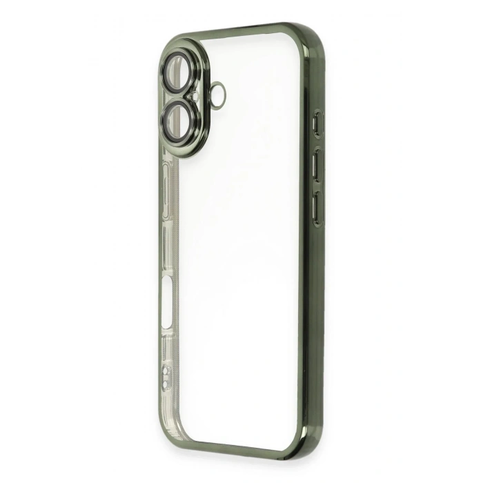 Mey İthalat®  iPhone 16 Plus Kılıf  Lensli Silikon - Yeşil