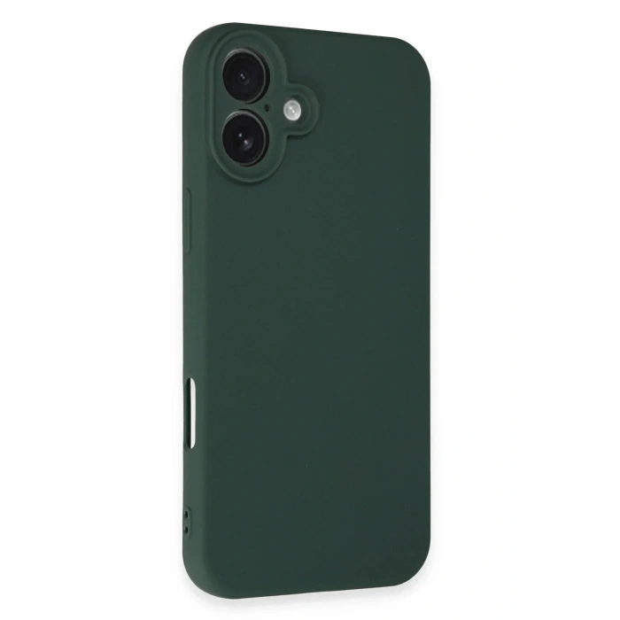 Mey İthalat®  iPhone 16 Plus Kılıf Nano içi Kadife Silikon - Koyu Yeşil