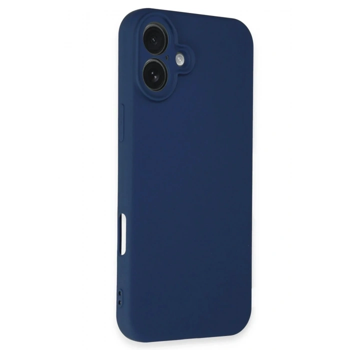Mey İthalat®  iPhone 16 Plus Kılıf Nano içi Kadife Silikon - Lacivert
