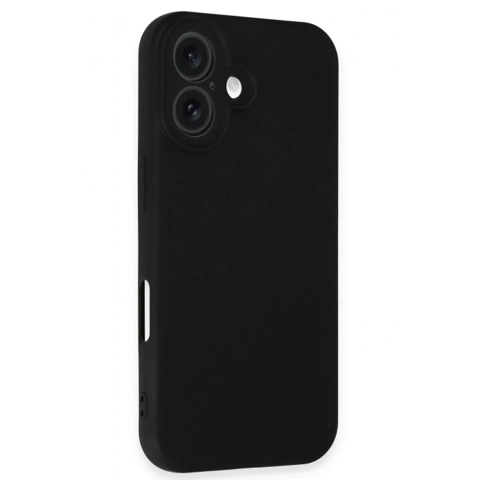 Mey İthalat®  iPhone 16 Plus Kılıf Nano içi Kadife Silikon - Siyah