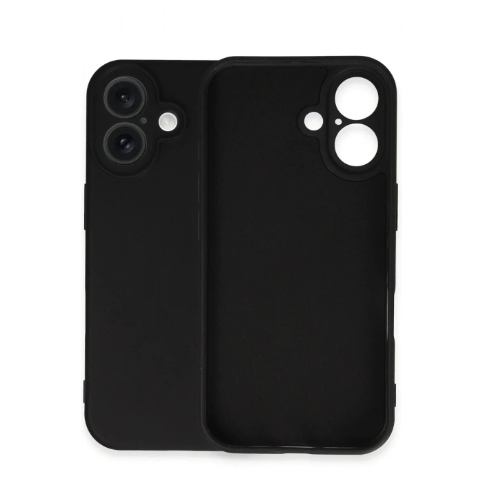 Mey İthalat®  iPhone 16 Plus Kılıf Nano içi Kadife Silikon - Siyah