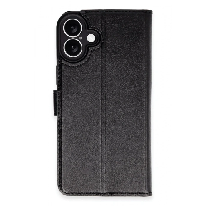Mey İthalat®  iPhone 16 Plus Kılıf Trend S Plus Kapaklı Kılıf - Siyah