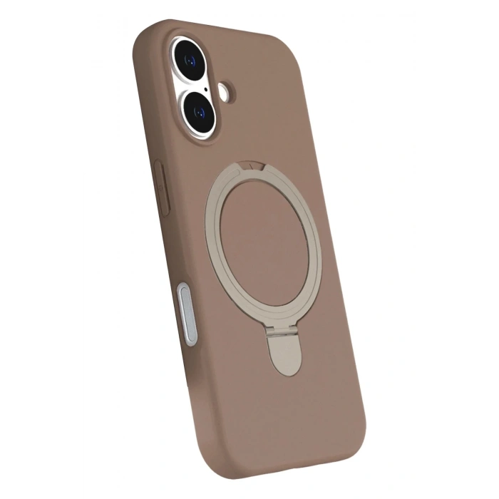 Mey İthalat®   iPhone 16 Plus Regal Magsafe Standlı Kapak - Çöl Titanyum