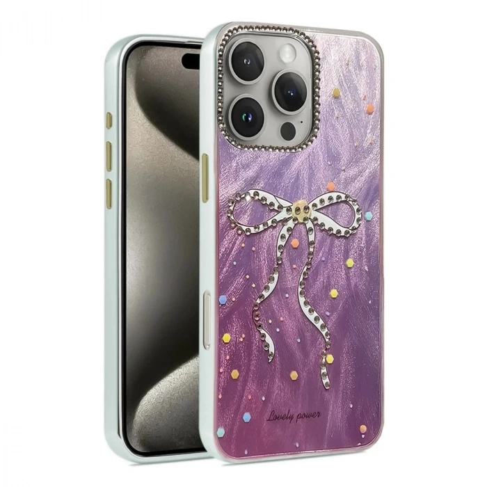 Mey İthalat®  iPhone 16 Pro Kılıf Blade Aynalı Desenli Kapak - Desen 1