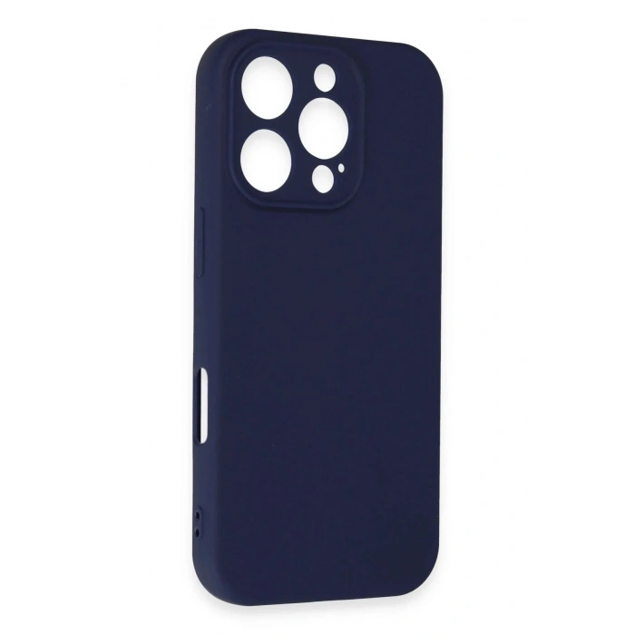 Mey İthalat®  iPhone 16 Pro Kılıf First Silikon - Lacivert