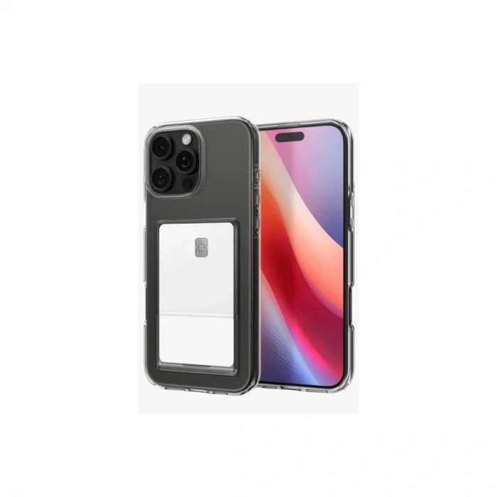 Mey İthalat®  iPhone 16 Pro Kılıf Kart Şeffaf Silikon - Şeffaf