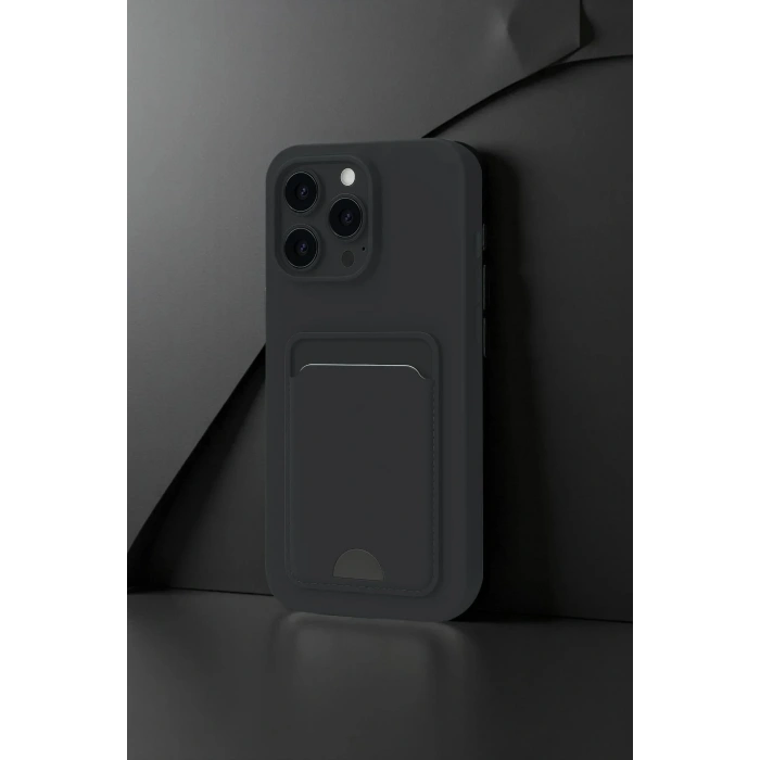 Mey İthalat®  iPhone 16 Pro Kılıf Kelvin Kartvizitli Silikon - Derin Mor