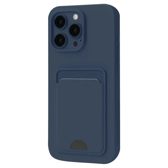 Mey İthalat®  iPhone 16 Pro Kılıf Kelvin Kartvizitli Silikon - Lacivert