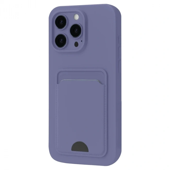 Mey İthalat®  iPhone 16 Pro Kılıf Kelvin Kartvizitli Silikon - Lila