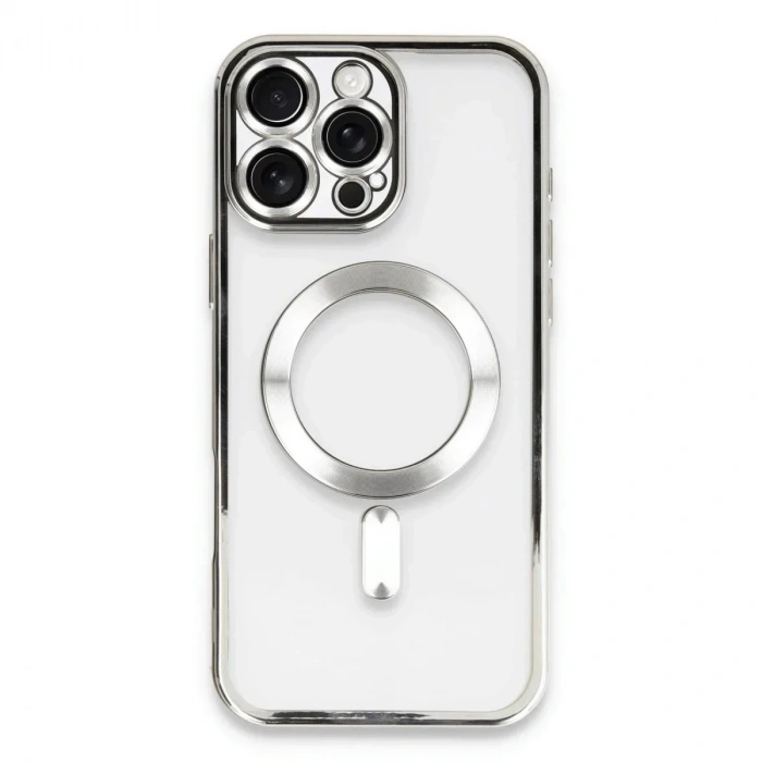Mey İthalat®  iPhone 16 Pro Kılıf Kross Magneticsafe Kapak - Gümüş