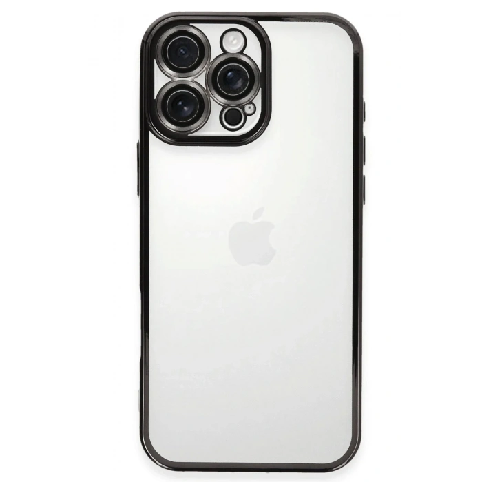 Mey İthalat®  iPhone 16 Pro Kılıf  Lensli Silikon - Siyah