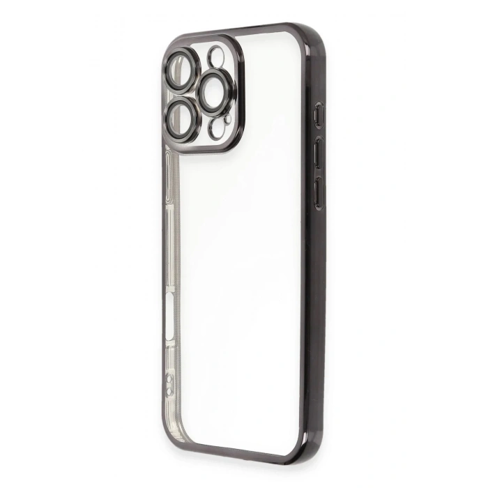 Mey İthalat®  iPhone 16 Pro Kılıf  Lensli Silikon - Siyah