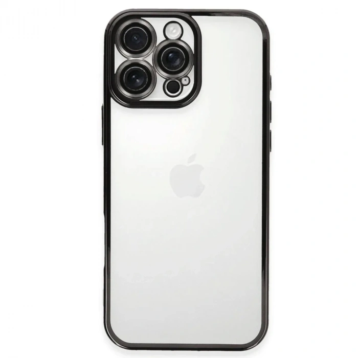 Mey İthalat®  iPhone 16 Pro Kılıf  Lensli Silikon - Siyah
