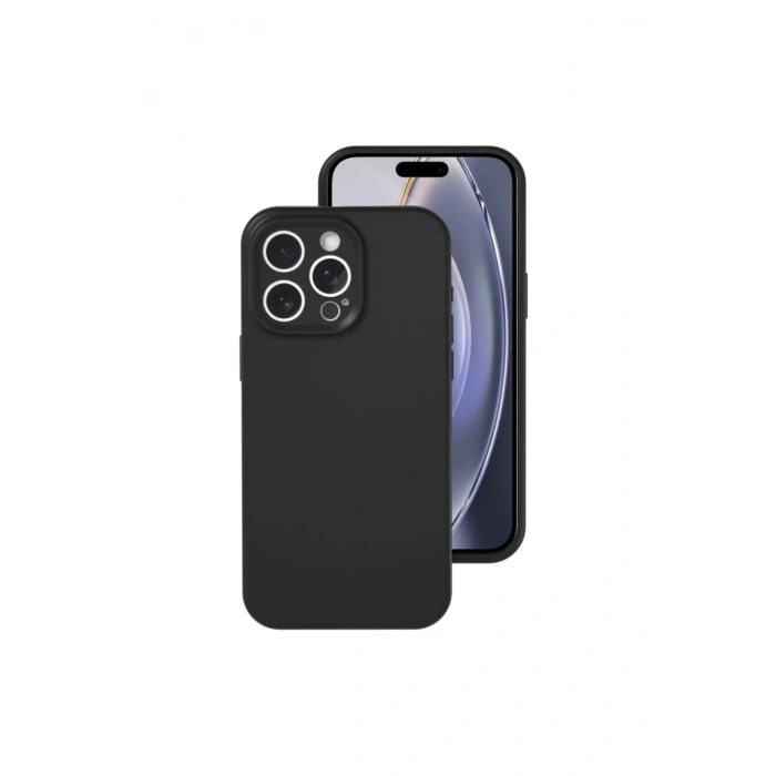Mey İthalat®  iPhone 16 Pro Kılıf Nano içi Kadife Silikon - Siyah