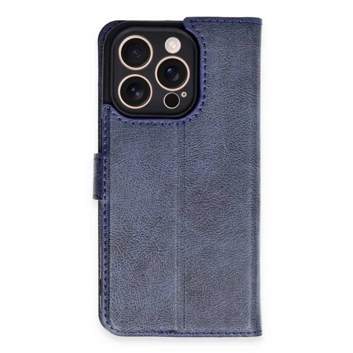 Mey İthalat®  iPhone 16 Pro Kılıf Trend S Plus Kapaklı Kılıf - Lacivert
